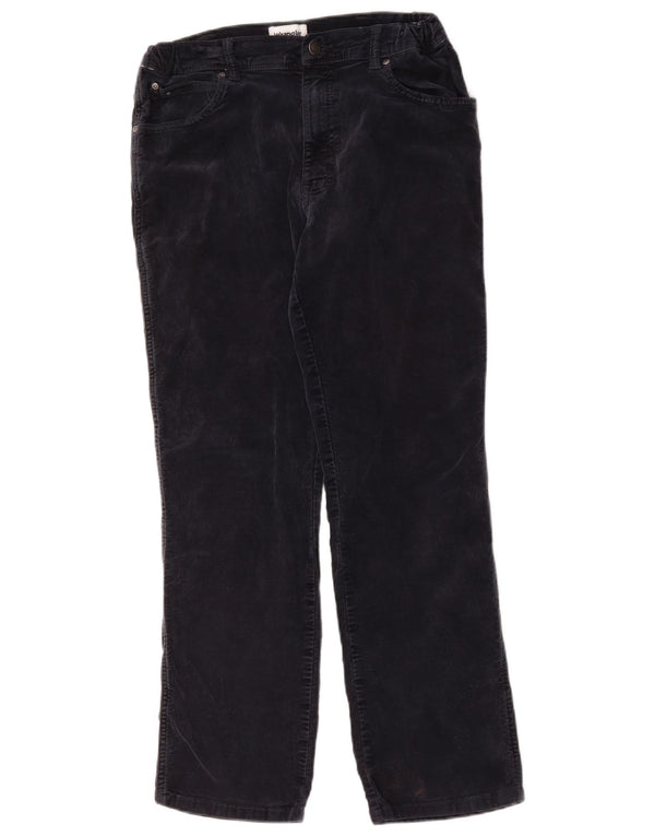 Wrangler Mens Texas Straight Corduroy Trousers W34 L28 Navy Blue Cotton