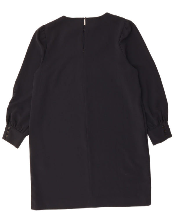 JAEGER Womens Long Sleeve Shift Dress UK 18 XL Navy Blue Polyester