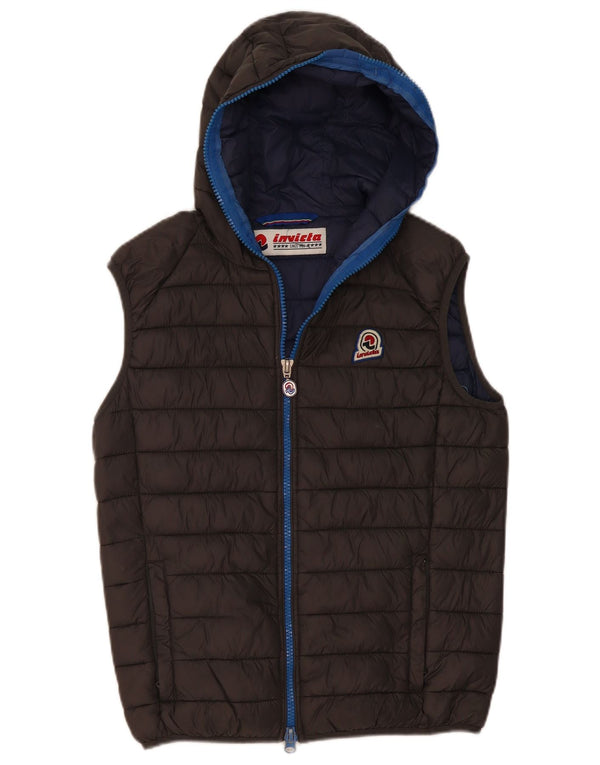 Invicta Mens Hooded Hooded Padded Gilet UK 38 Medium Grey Polyamide