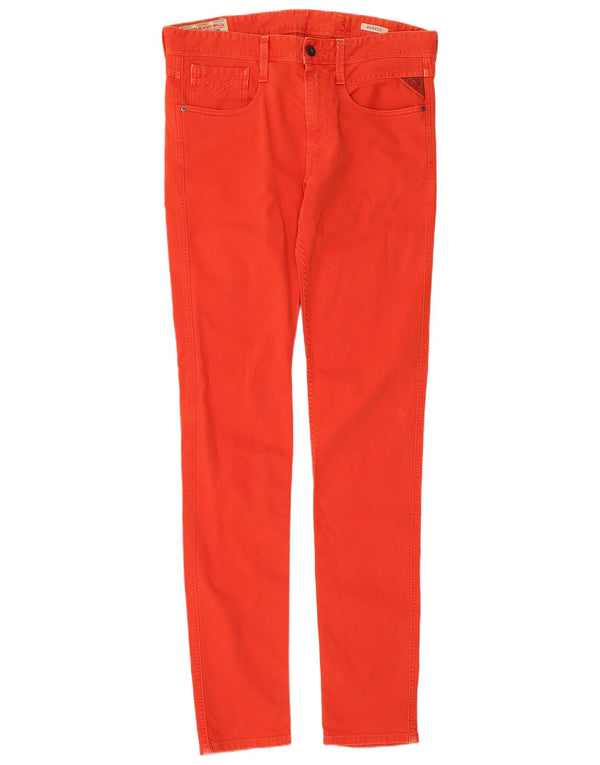 Replay Womens Anbass Slim Jeans W31 L34 Red Cotton