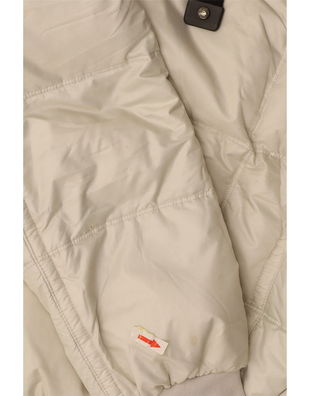 MUSEUM Womens Hooded Padded Jacket UK 14 Medium Off White Polyester