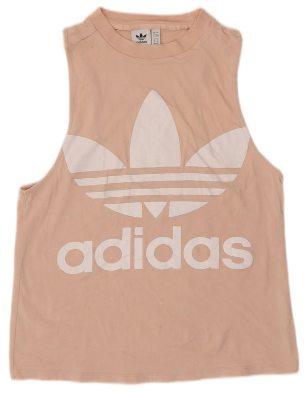 Adidas Womens Graphic Vest Top UK 8 Small Beige
