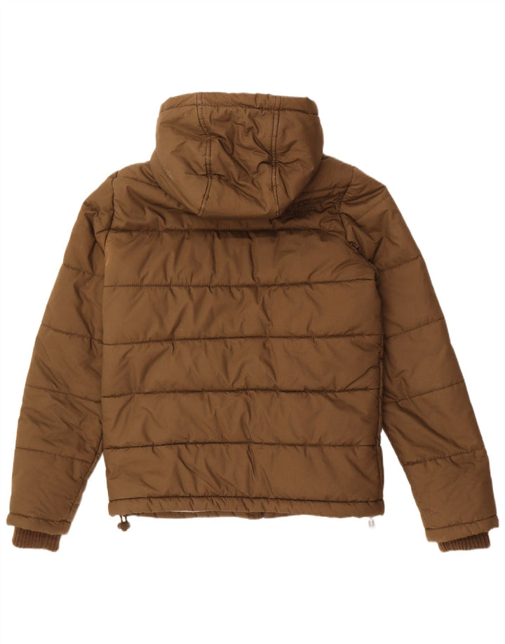 Superdry Mens Hooded Padded Jacket UK 38 Medium Khaki Polyester
