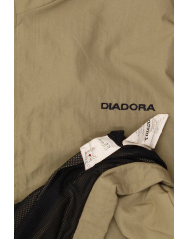 DIADORA Mens Hooded Rain Jacket Small Khaki Polyamide Vintage Diadora and Second-Hand Diadora from Messina Hembry 
