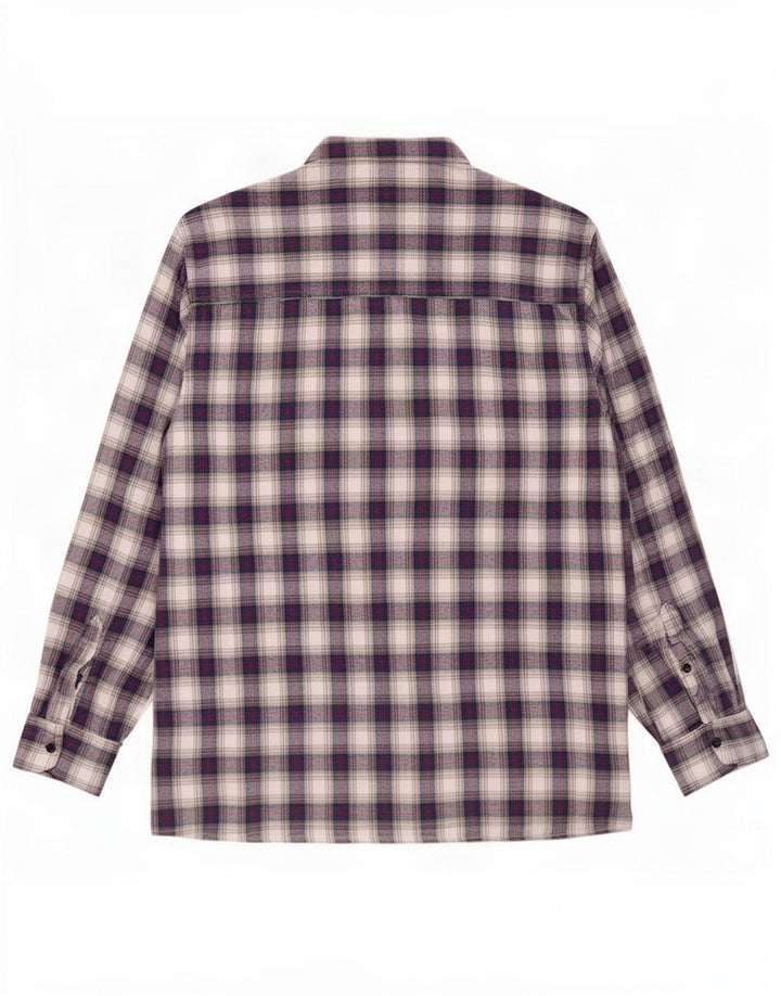 Rosengarten Mens Flannel Shirt Medium Blue Check Cotton