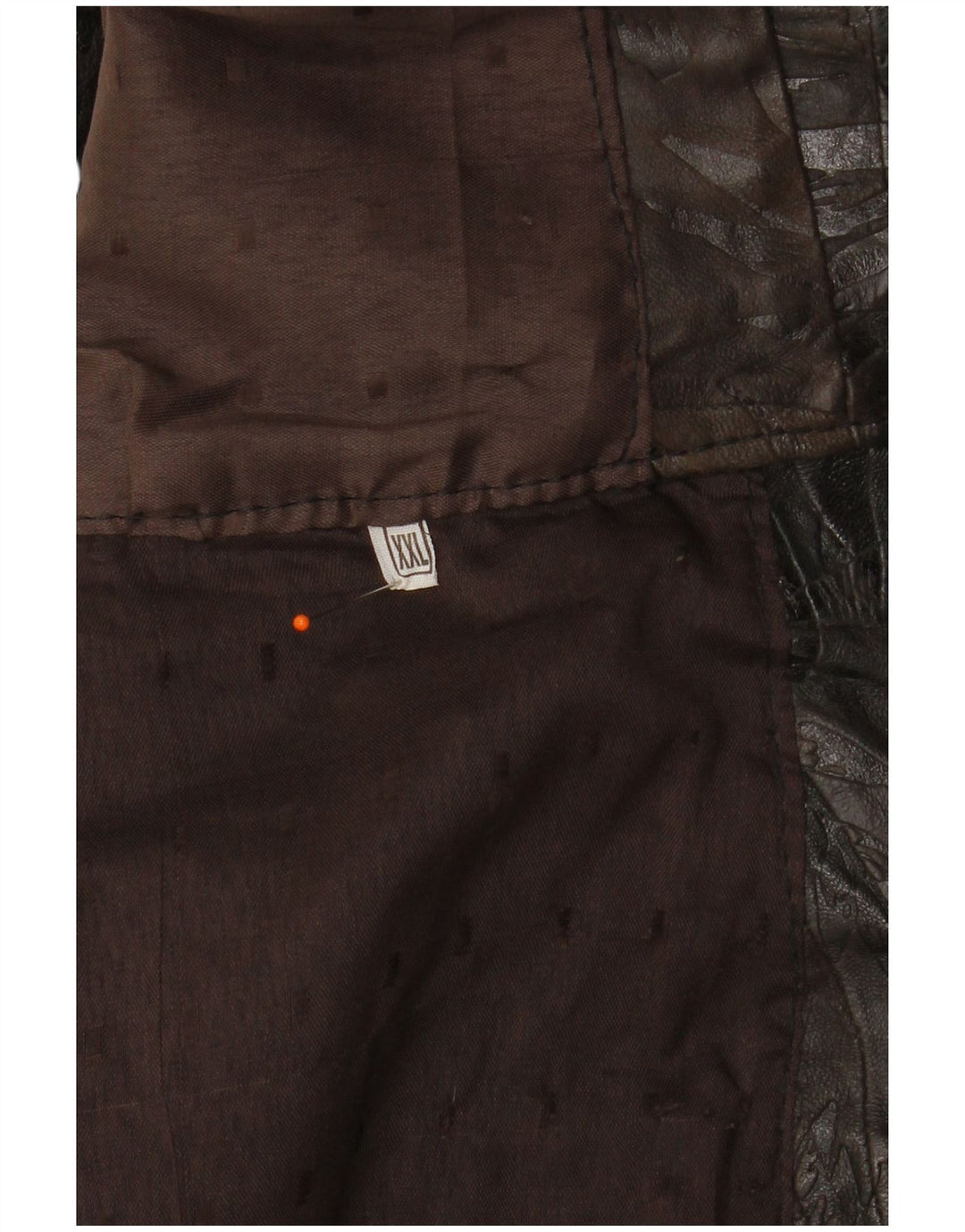 VINTAGE Mens Leather Waistcoat 2XL Brown Patchwork