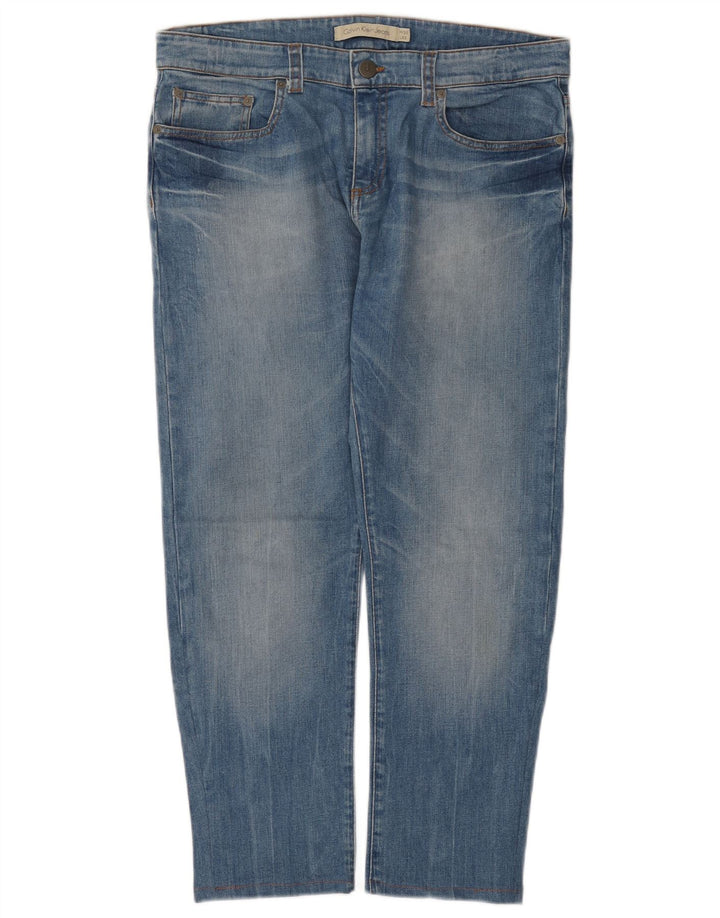 CALVIN KLEIN Mens Slim Jeans W32 L26 Blue Cotton