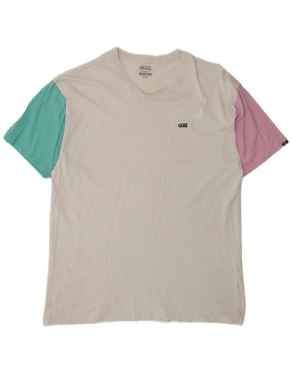 Vans Mens Classic Fit T-Shirt Top 2XL White Colourblock