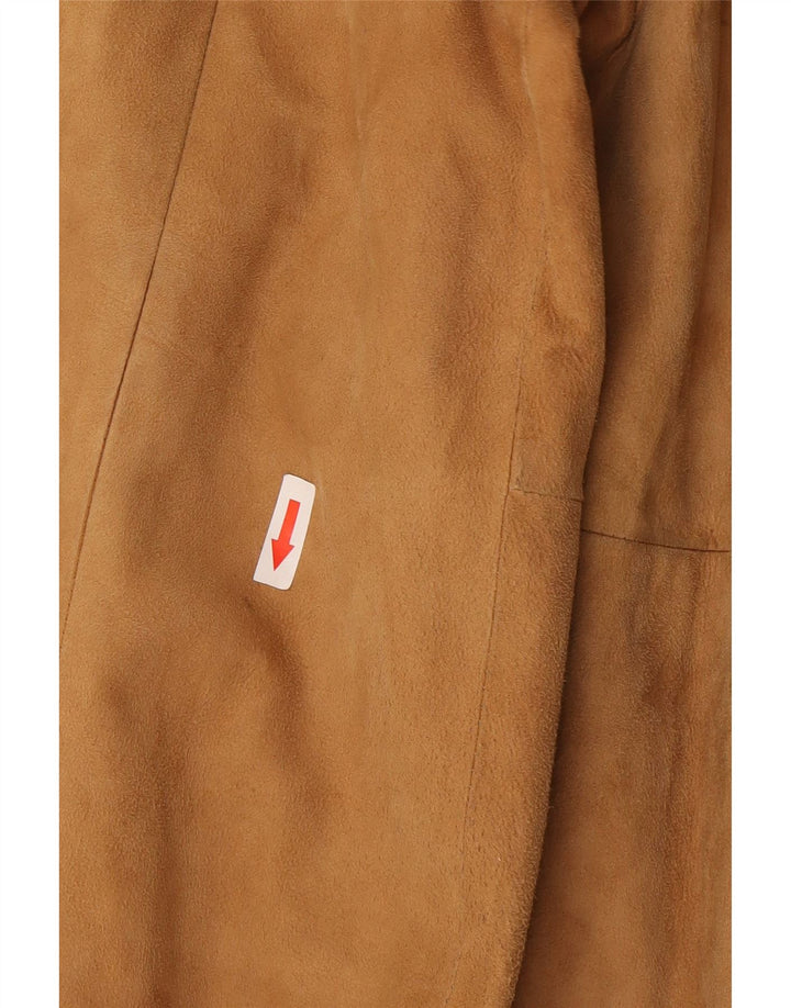 Vintage Womens Suede Jacket IT 44 Medium Beige