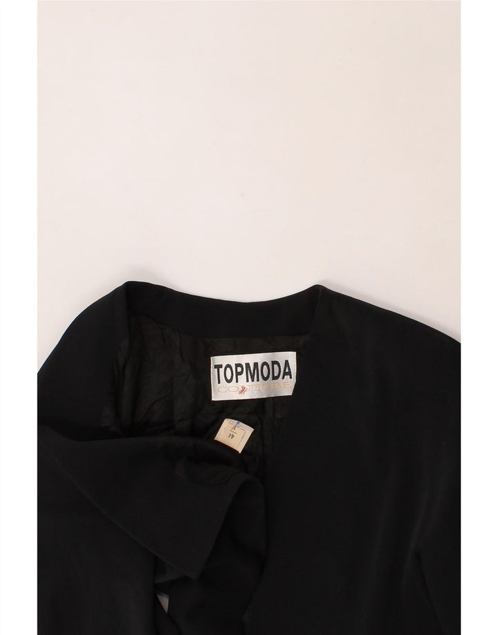 VINTAGE Womens Bolero Jacket IT 44 Medium Black Polyester Vintage Vintage and Second-Hand Vintage from Messina Hembry 