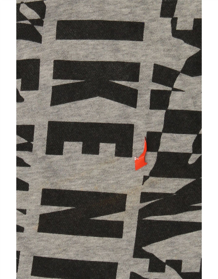 NIKE Womens Graphic Sweatshirt Jumper UK 14 Medium Grey Cotton