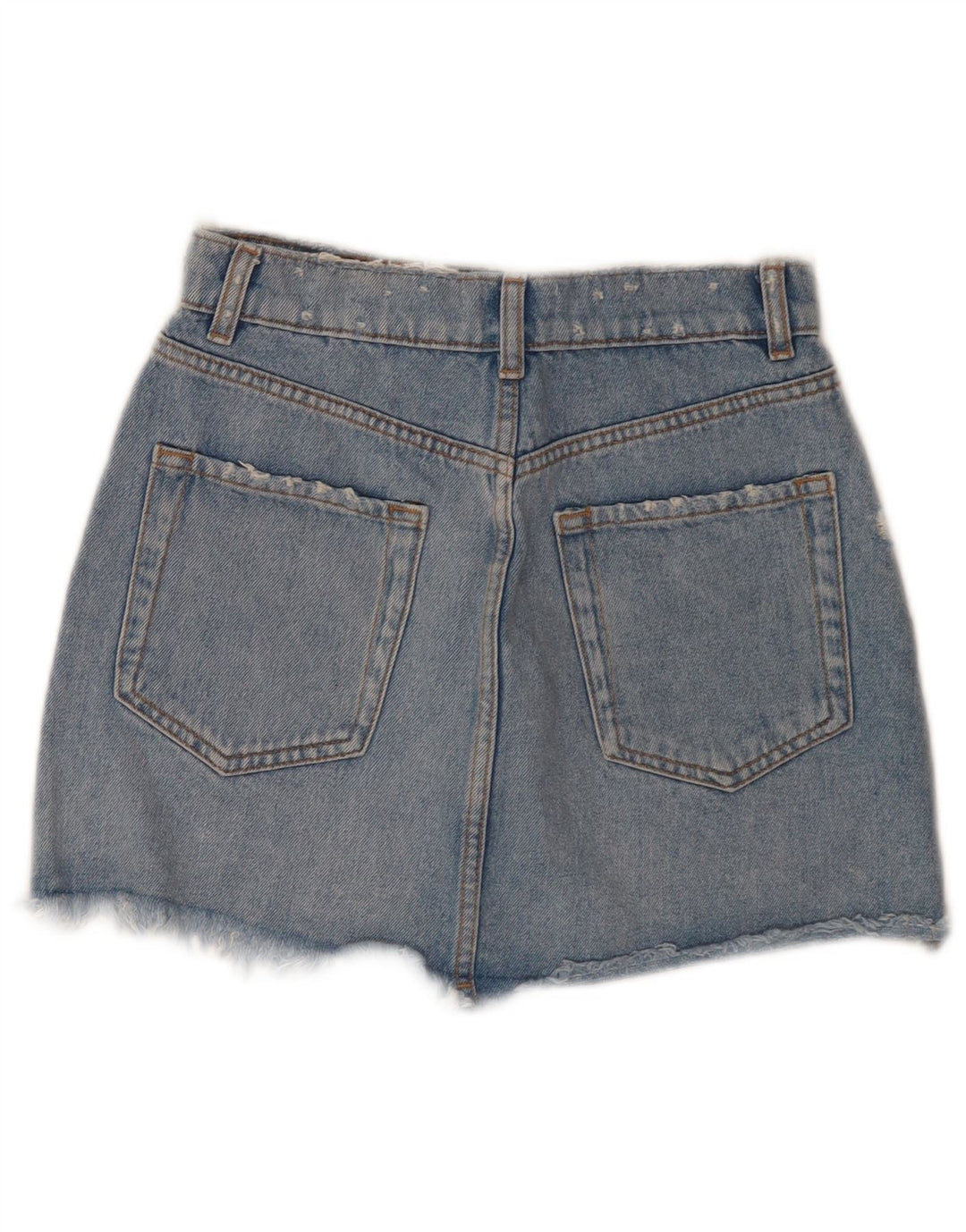 Zara Womens Distressed Denim Shorts Small W26 Blue