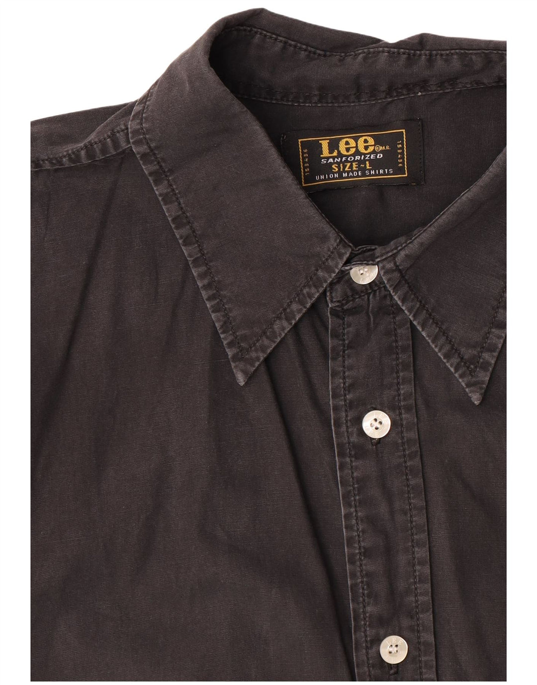 Lee Mens Short Sleeve Shirt Large Black Cotton