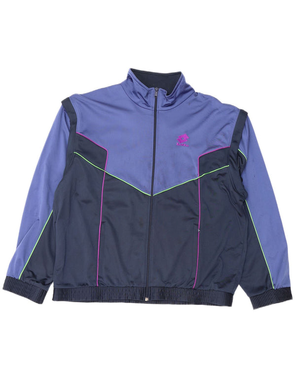 LOTTO Mens Tracksuit Top Jacket XL Blue Colourblock