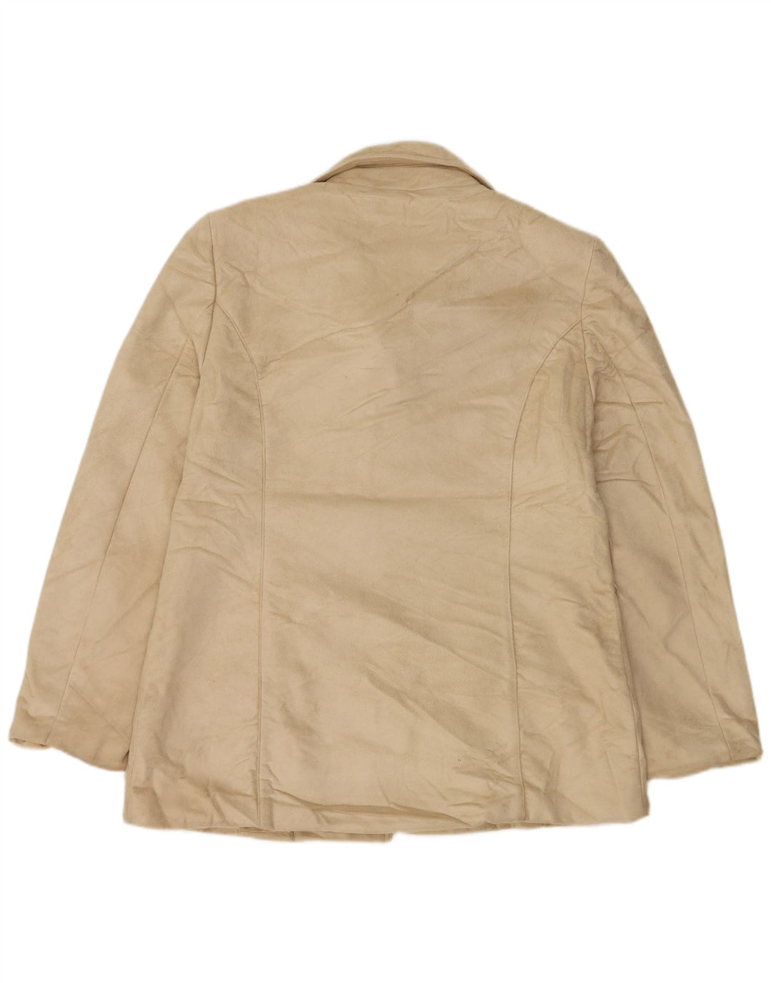 CALVIN KLEIN Womens 3 Button Blazer Jacket UK 16 Large Beige Polyester
