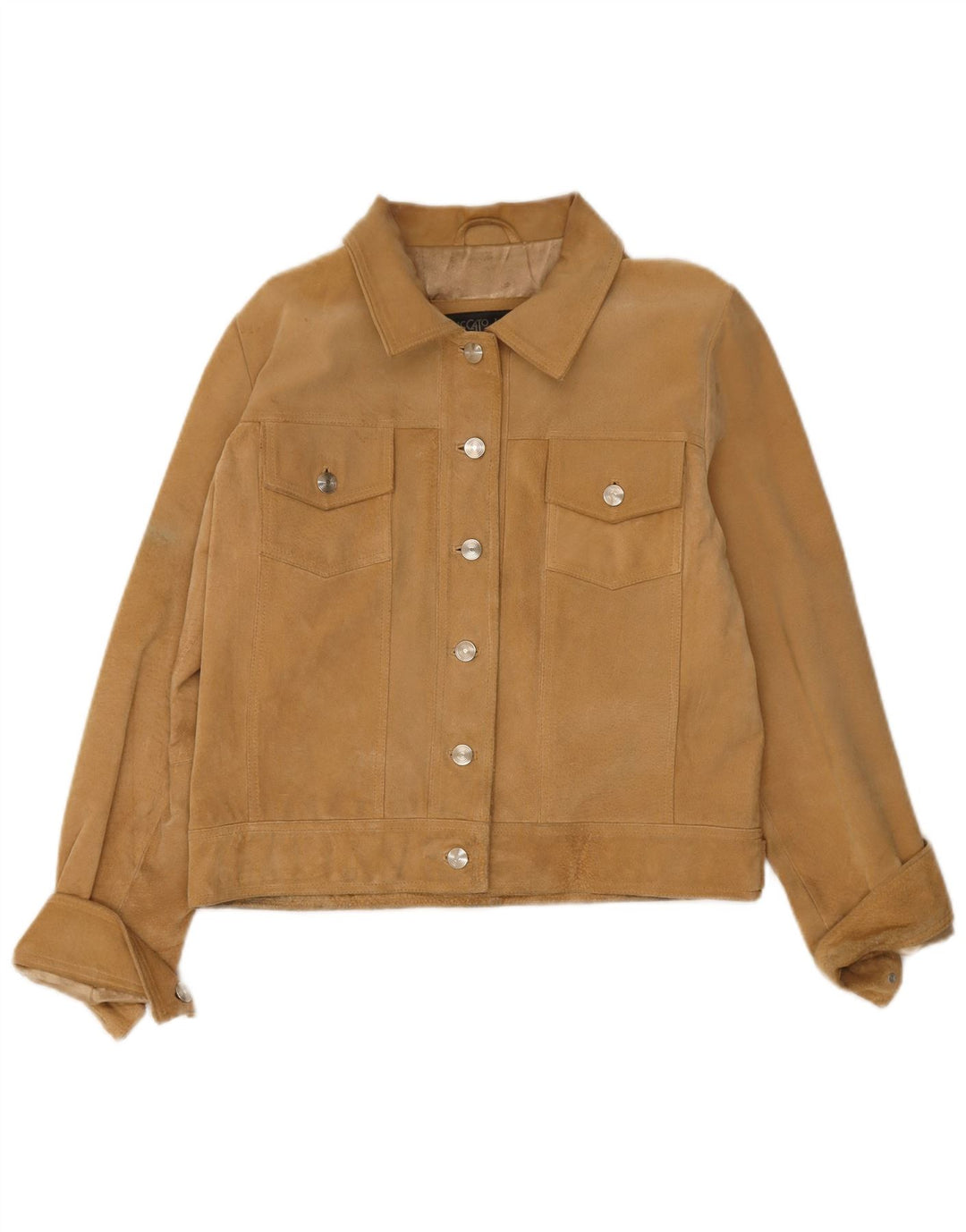 Staccato Womens Crop Suede Jacket EU 38 Medium Brown Leather