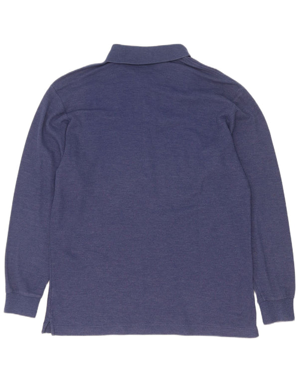 Fila Mens Long Sleeve Polo Shirt IT 50 Medium Blue Cotton