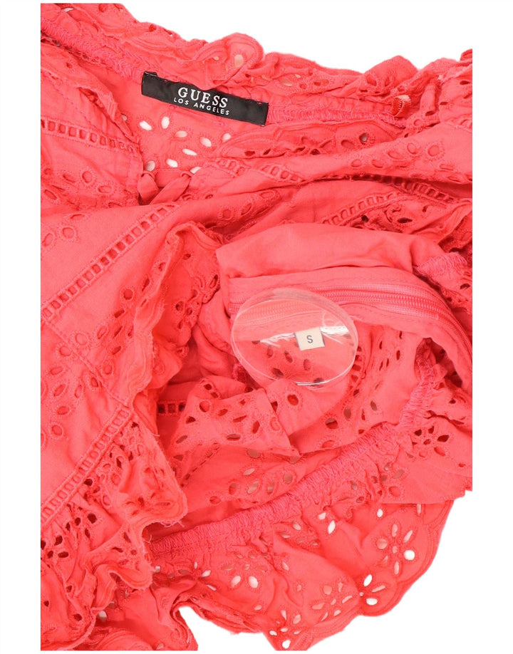 Guess Womens Crop Blouse Top UK 10 Small Pink
