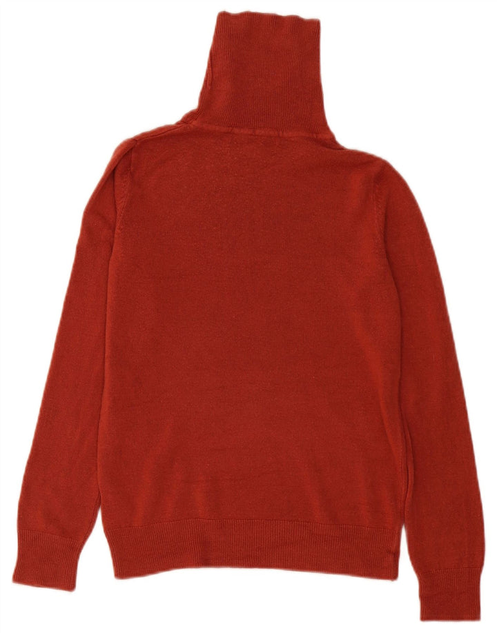 Marks & Spencer Womens Roll Neck Jumper Sweater UK 8 Small Red Acrylic