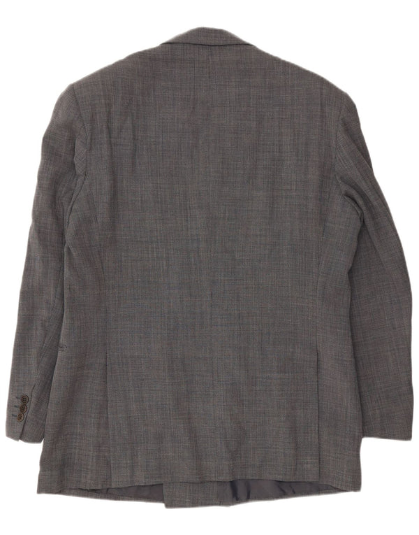 Pal Zileri Mens Double Breasted Blazer Jacket IT 52 XL Grey Wool
