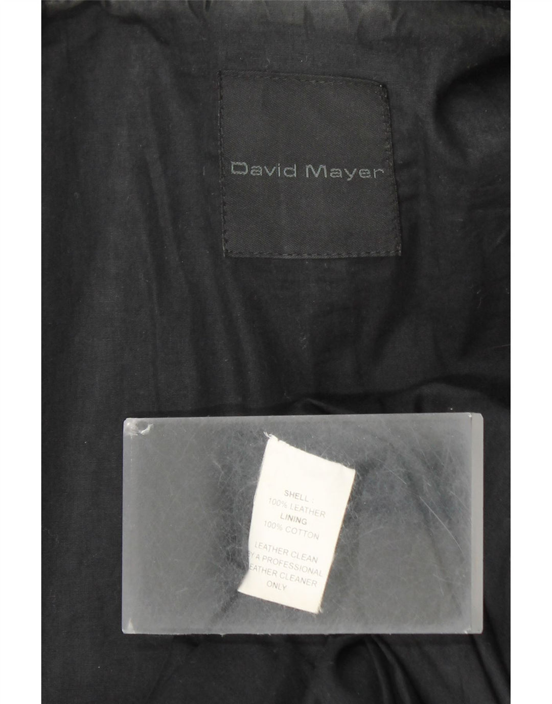 DAVID MAYER Mens Leather Jacket UK 38 Medium Black Leather