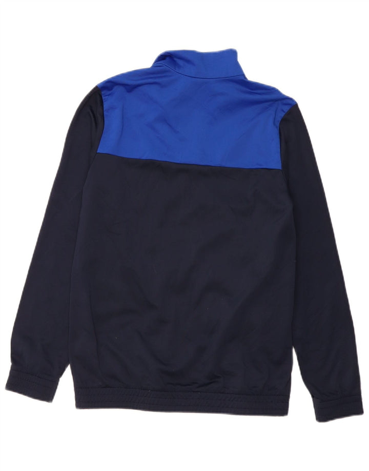 ADIDAS Boys Tracksuit Top Jacket 13-14 Years Navy Blue Colourblock