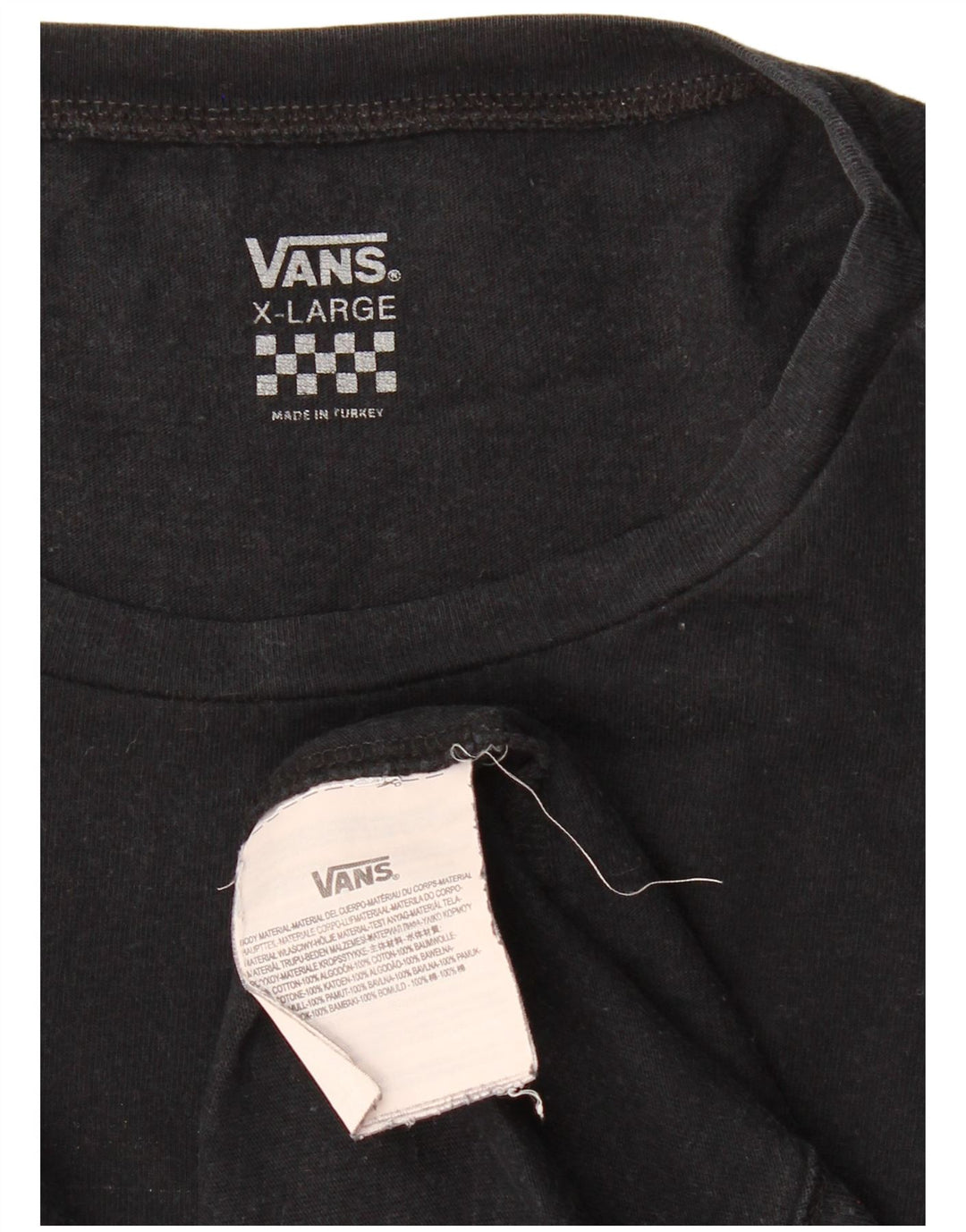 VANS Womens T-Shirt Top UK 18 XL Black Cotton