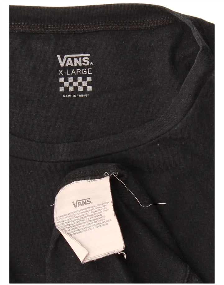 VANS Womens T-Shirt Top UK 18 XL Black Cotton