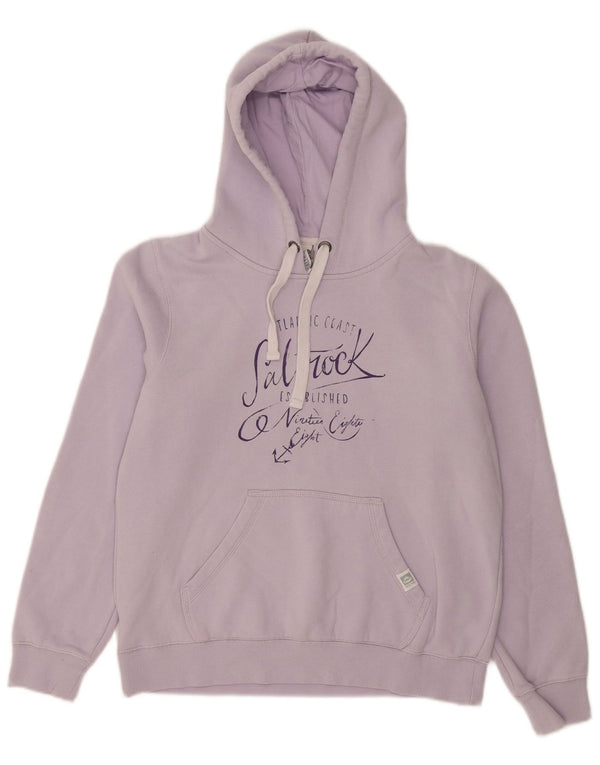 Saltrock Womens Graphic Relaxed Fit Hoodie Jumper UK 12 Medium Purple