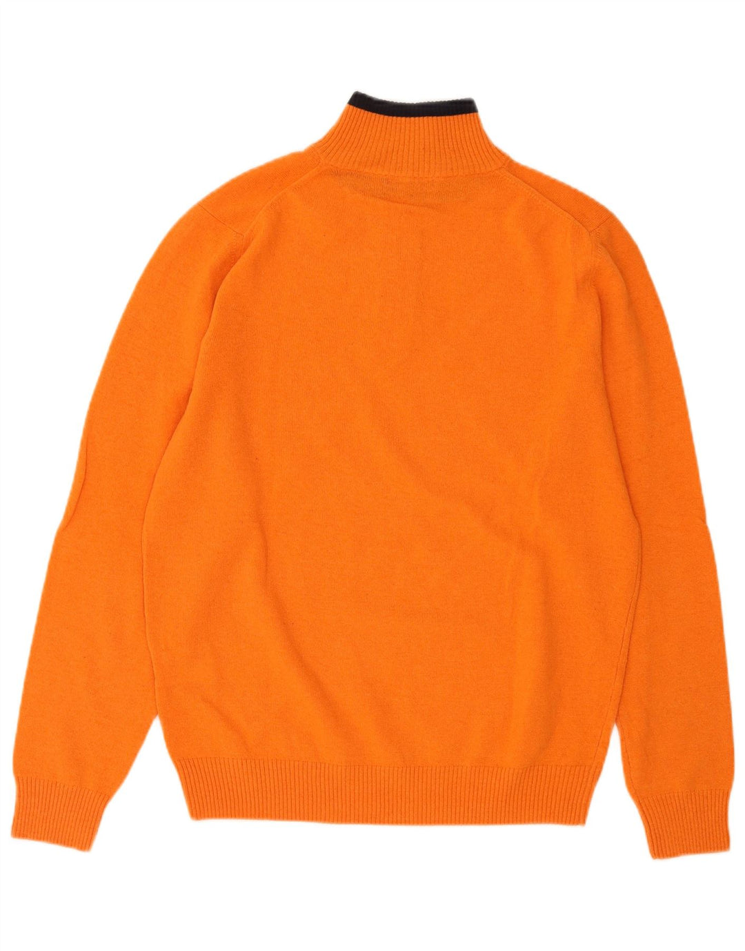 Sergio Tacchini Mens Zip Neck Jumper Sweater Large Orange Wool