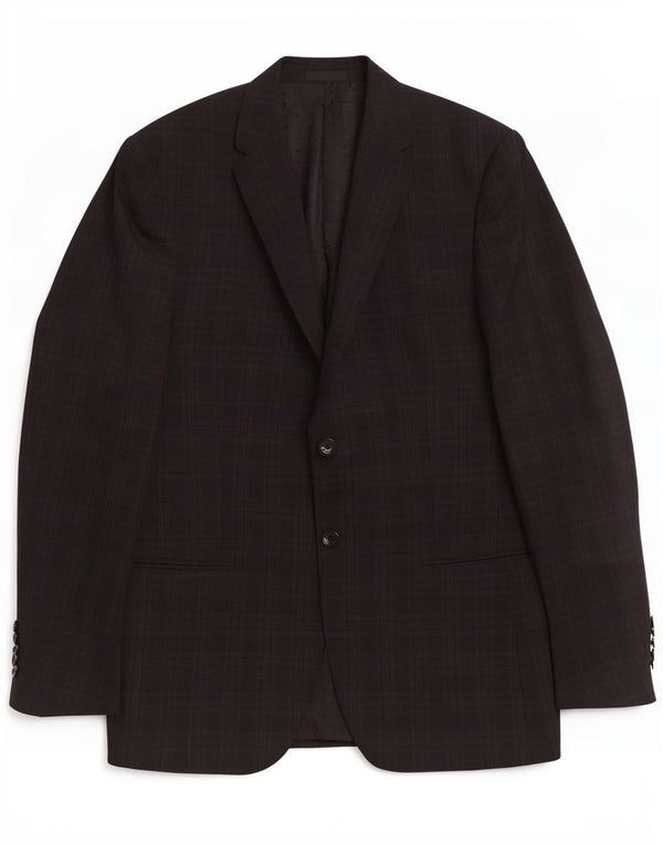 Pal Zileri Mens 2 Button Blazer Jacket IT 50 Large Black Check Virgin Wool