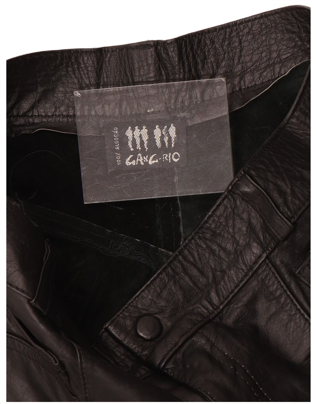 VINTAGE Womens High Waist Leather Shorts W26 Small Black Leather