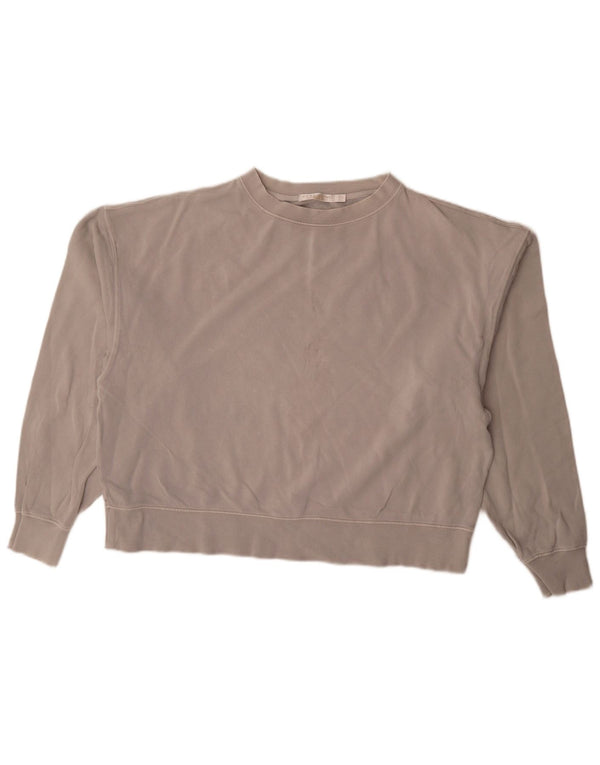 Zara Womens Oversized Sweatshirt Jumper UK 16 Large Grey Cotton