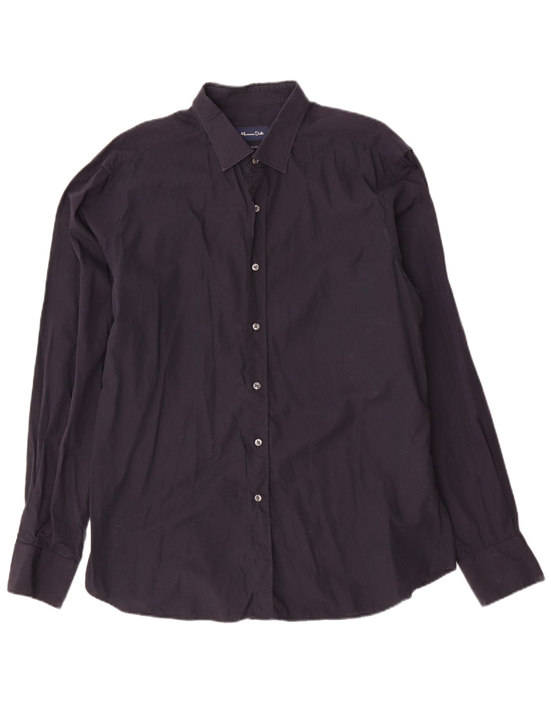 MASSIMO DUTTI Mens Slim Fit Shirt XL Navy Blue Cotton