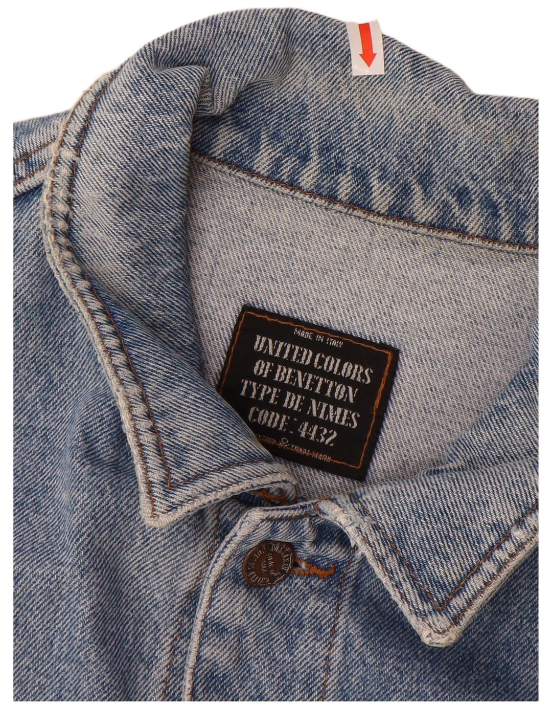 BENETTON Mens Denim Jacket IT 52 XL Blue Cotton