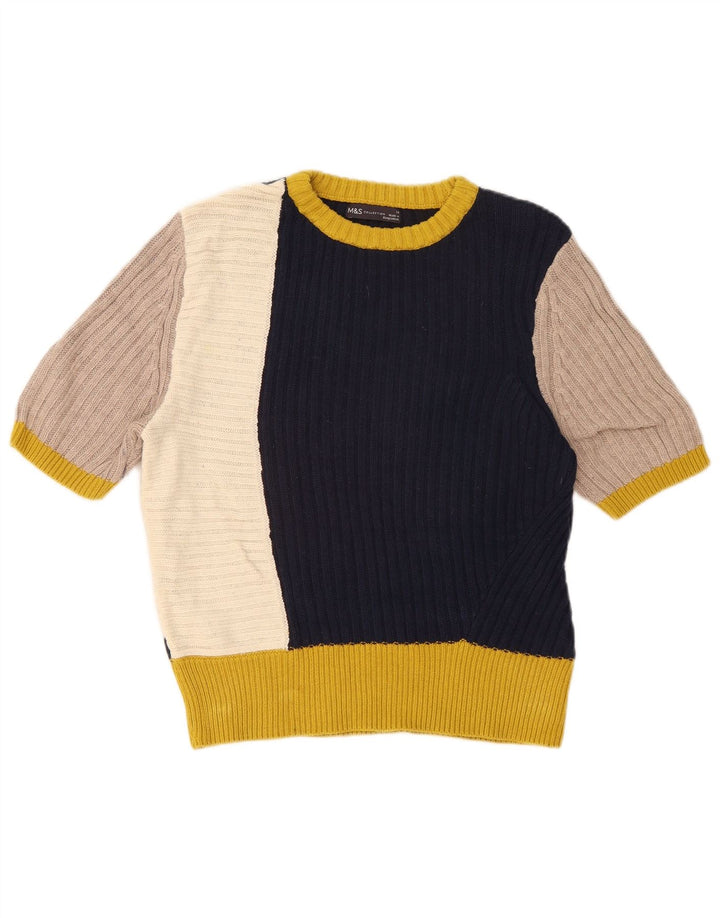 Marks & Spencer Womens Crew Neck Jumper Sweater UK 14 Medium Multicoloured