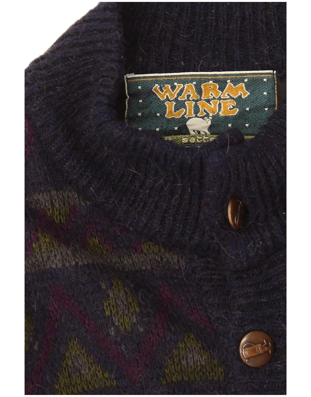 Settebello Mens Cardigan Sweater Medium Multicoloured Geometric