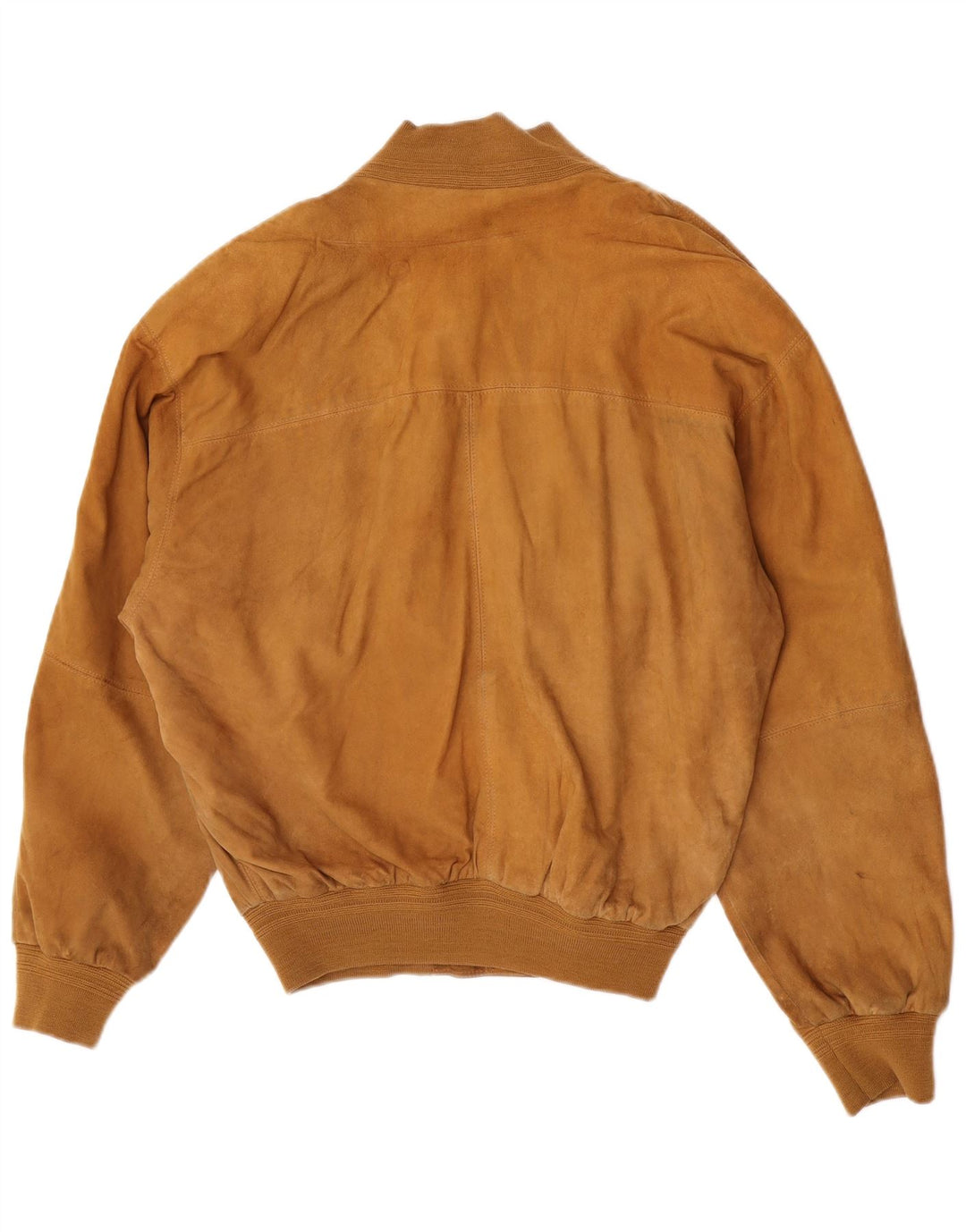Vintage Mens Suede Bomber Jacket IT 48 Medium Brown Leather