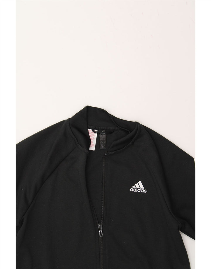 ADIDAS Boys Tracksuit Top Jacket 11-12 Years Black Polyester Vintage Adidas and Second-Hand Adidas from Messina Hembry 