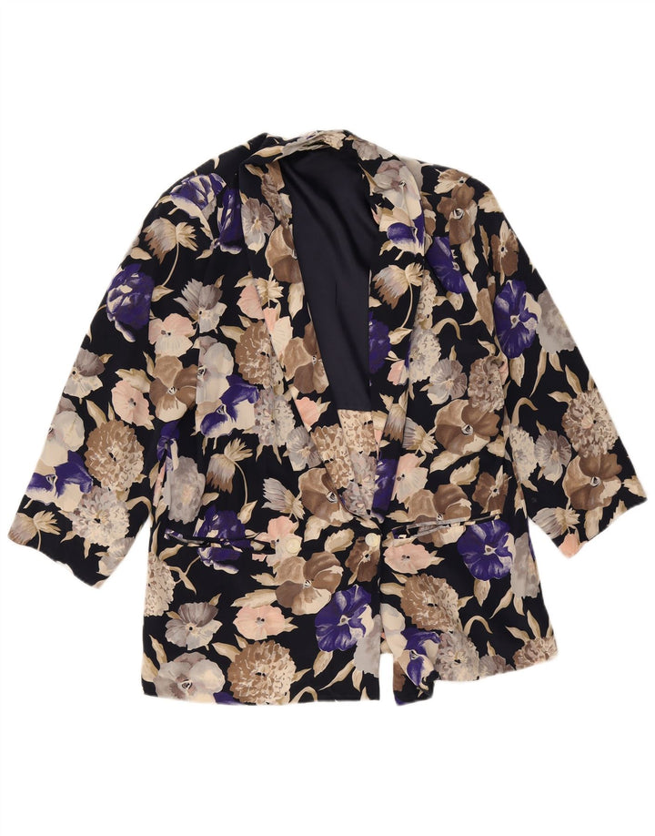 Marina Rinaldi Womens 3/4 Sleeve Blazer Jacket Size 19 Small Multicoloured