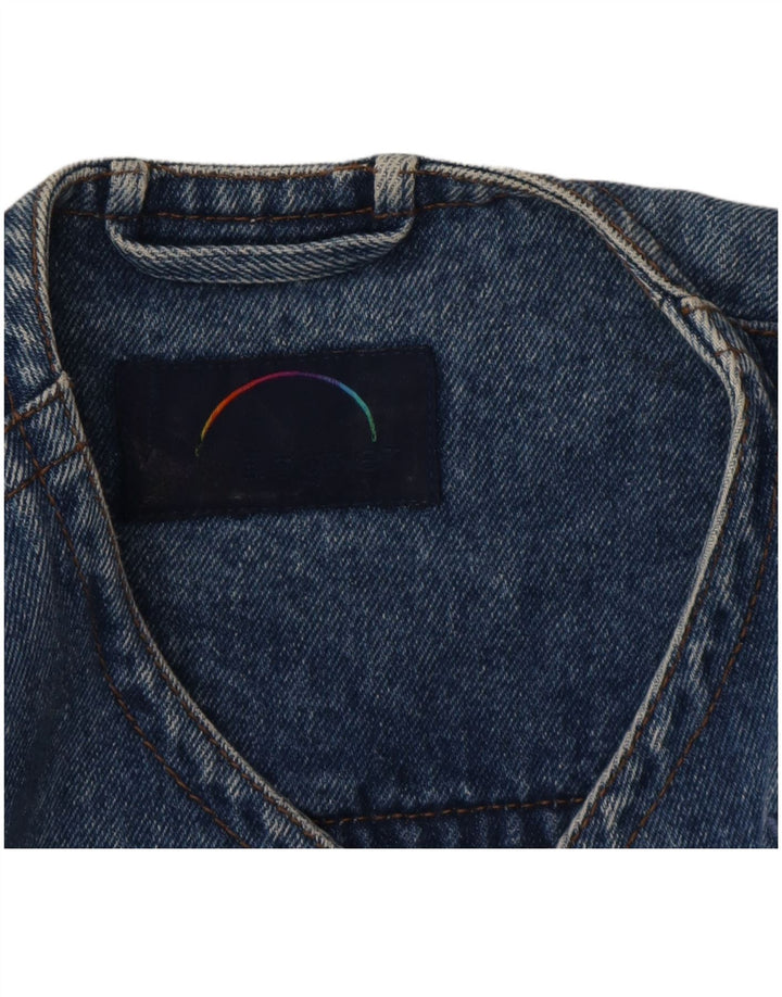 Bogner Womens Graphic Crop Denim Jacket UK 14 Medium Blue 90s