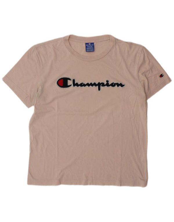 Champion Mens Graphic T-Shirt Top Medium Pink Cotton