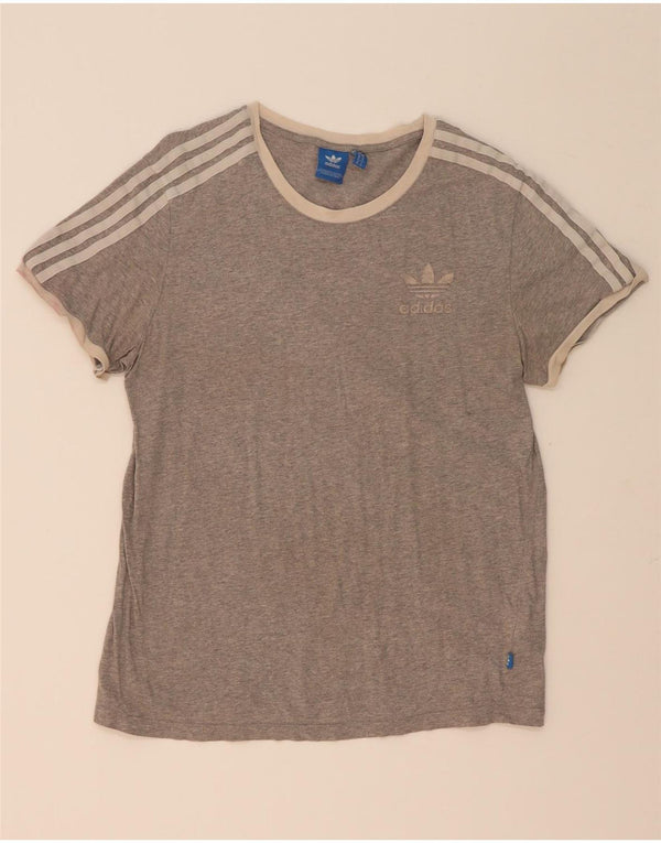 Adidas Womens T-Shirt Top UK 10 Small Grey Flecked Cotton