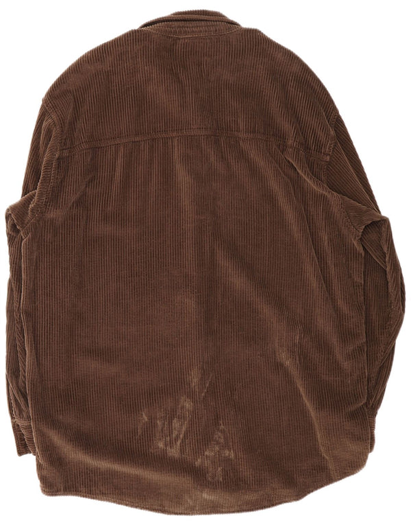 American Vintage Mens Corduroy Loose Fit Shirt Small Brown Cotton