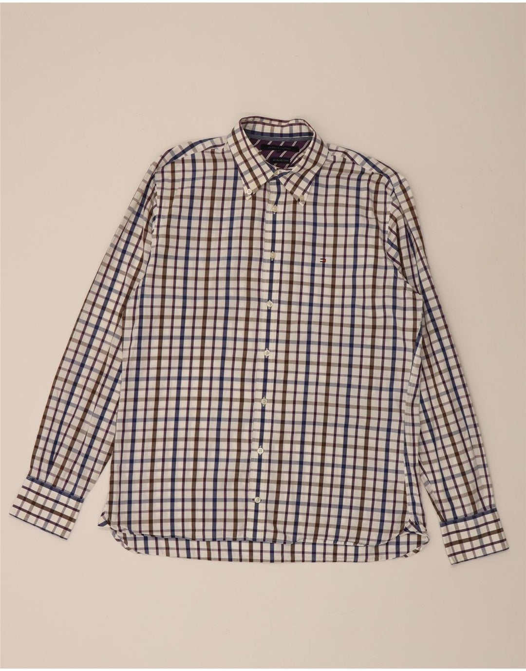 TOMMY HILFIGER Mens Shirt Medium Multicoloured Check Cotton 80s Vintage Tommy Hilfiger and Second-Hand Tommy Hilfiger from Messina Hembry 