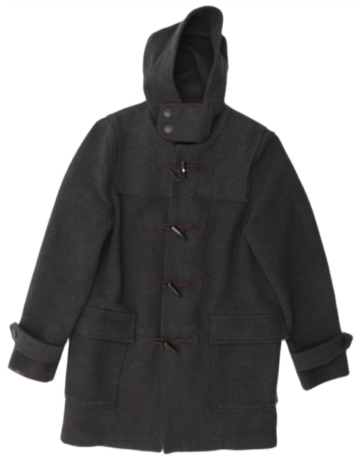TOPMAN Mens Hooded Duffle Coat UK 38 Medium Grey