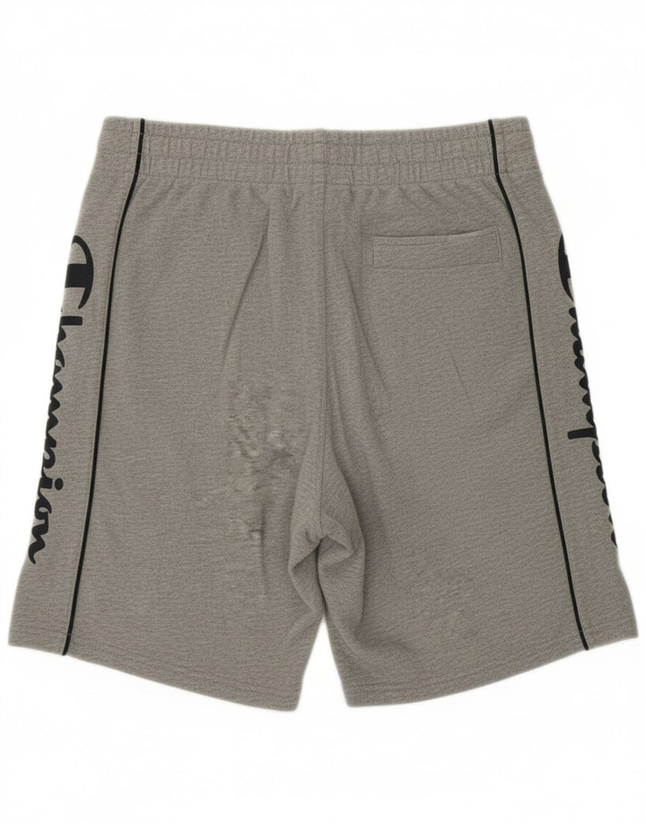 CHAMPION Mens Graphic Sport Shorts Small  Grey Vintage Champion and Second-Hand Champion from Messina Hembry 