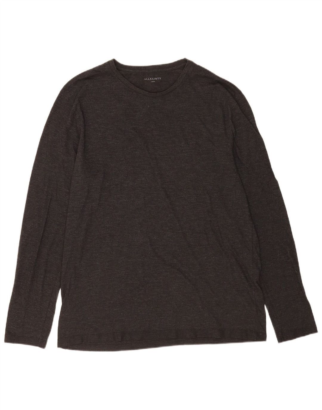 All Saints Mens Top Long Sleeve Large Grey Cotton