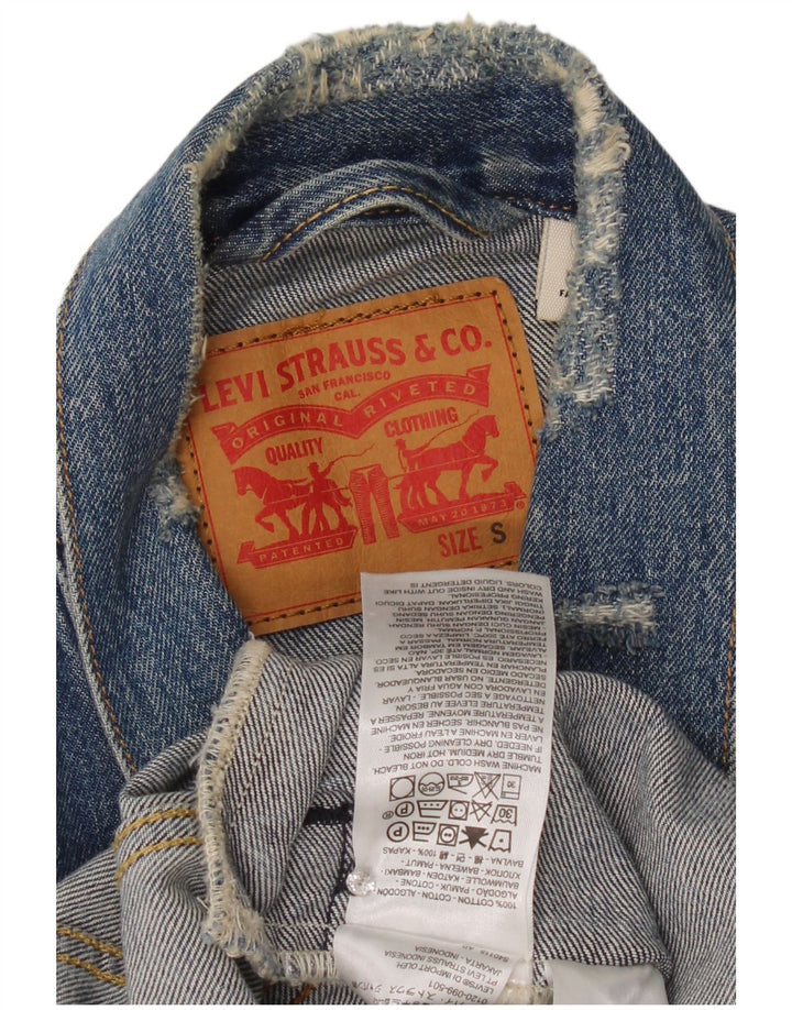 Levi's Mens Distressed Denim Jacket UK 36 Small Blue Cotton