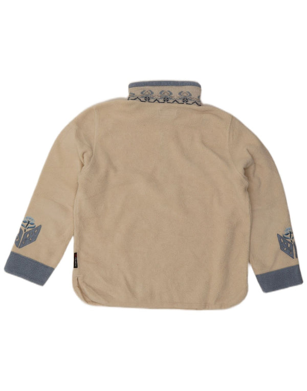 POLARTEC Womens Zip Neck Fleece Jumper UK 16 Large White Polyester